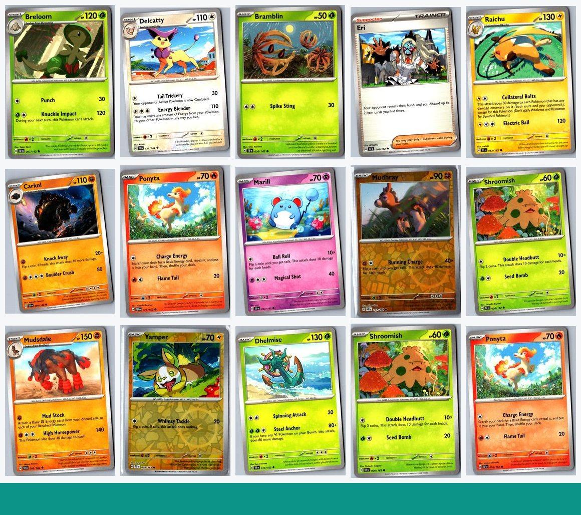 Pokémon SV05: Temporal Forces — 136-card bulk lot - sample of the cards in this lot